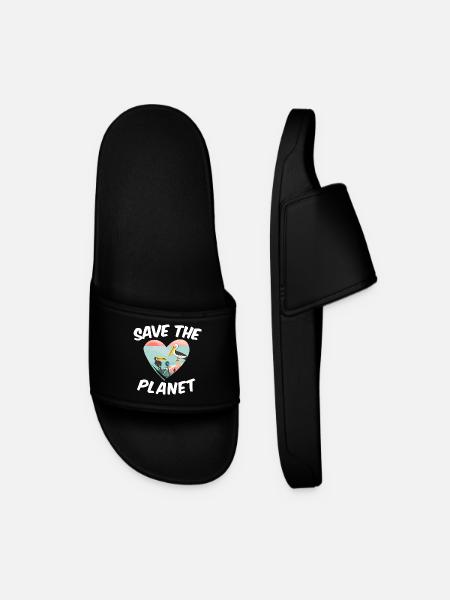 Save The Planet - Men’s Pool Sliders - black