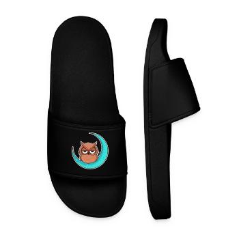 Owl owl moon - design - Men’s Pool Sliders - black - Front