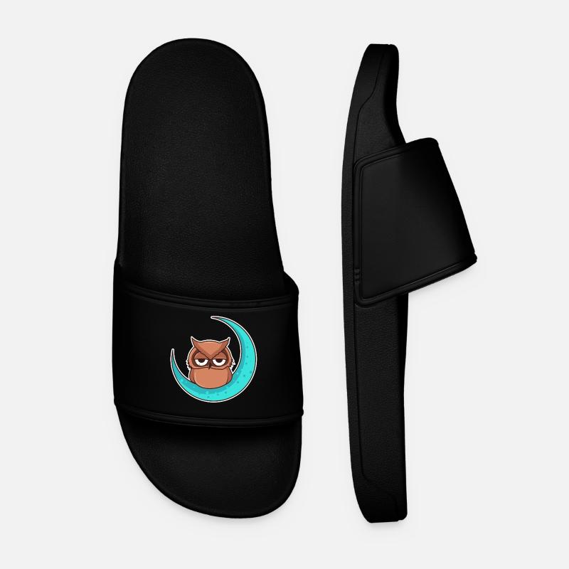Owl owl moon - design - Men’s Pool Sliders - black