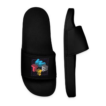 What THE FUCK WTF - Men’s Pool Sliders - black - Front