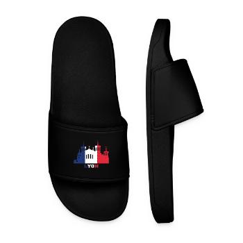 Lyon City Skyline France Landmark Map - Claquettes Homme - noir - Devant