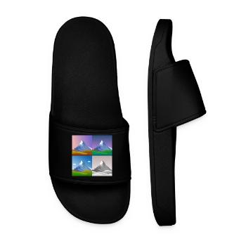 colorful mountains, Matterhorn, Switzerland, Alps, alps - Men’s Pool Sliders - black - Front