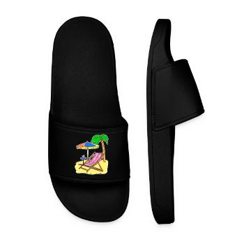 Sun Sea Beach Summer Palm Trees Relax Vacances - Claquettes Homme - noir - Devant