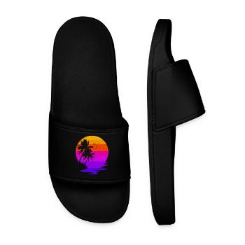 vacances vacances palmiers Caraïbes Plage Mer Été - Claquettes Homme - noir - Devant