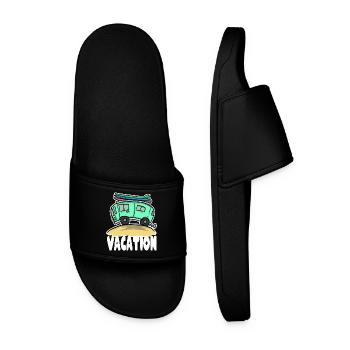 Time out vacation travel traveling camping travel - Men’s Pool Sliders - black - Front