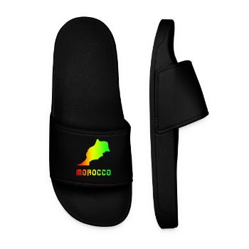 Marokko Regenbogen Landkarten Design / Geschenk - Männer Badelatschen - Schwarz - Vorne