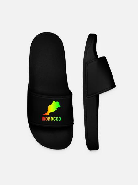 Morocco Rainbow Maps Design / Gift - Men’s Pool Sliders - black
