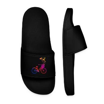Damenrad, Fahrrad Schmetterlinge - Männer Badelatschen - Schwarz - Vorne