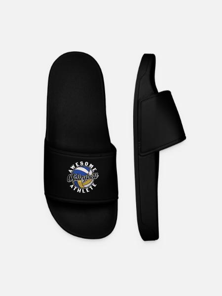 Awesome Volleyball Athlete - Men’s Pool Sliders - black