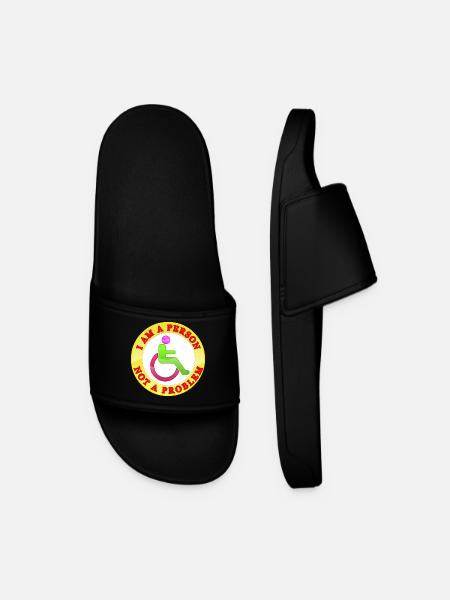 I Am a Person Not a Problem - Men’s Pool Sliders - black
