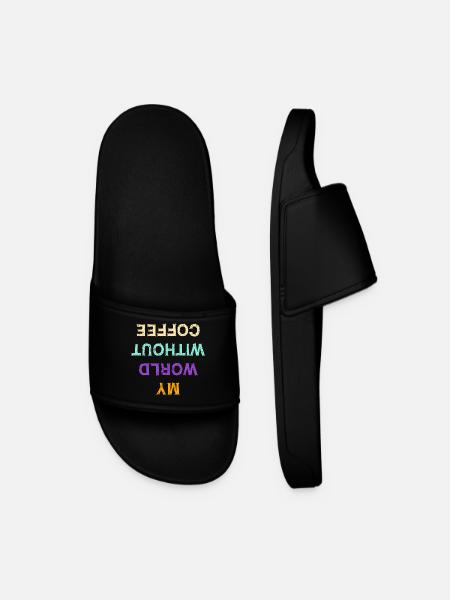 Funny Coffee Caffeine Statement Coffee Lovers - Men’s Pool Sliders - black
