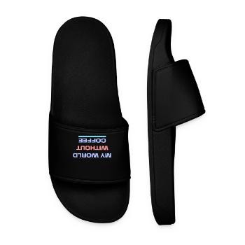 Caffeine Coffee Drinking Statement Coffee Lovers - Men’s Pool Sliders - black - Front
