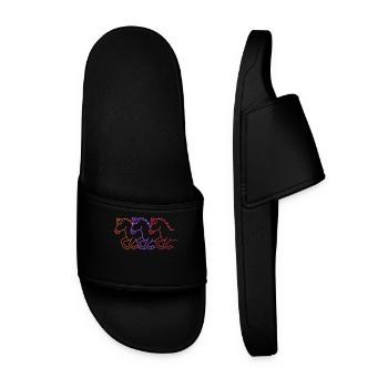 Horses Gallop Icelandic Horses Mare Trot Riding - Men’s Pool Sliders - black - Front
