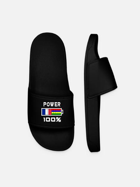 Mauritius and France feed 100% - Men’s Pool Sliders - black