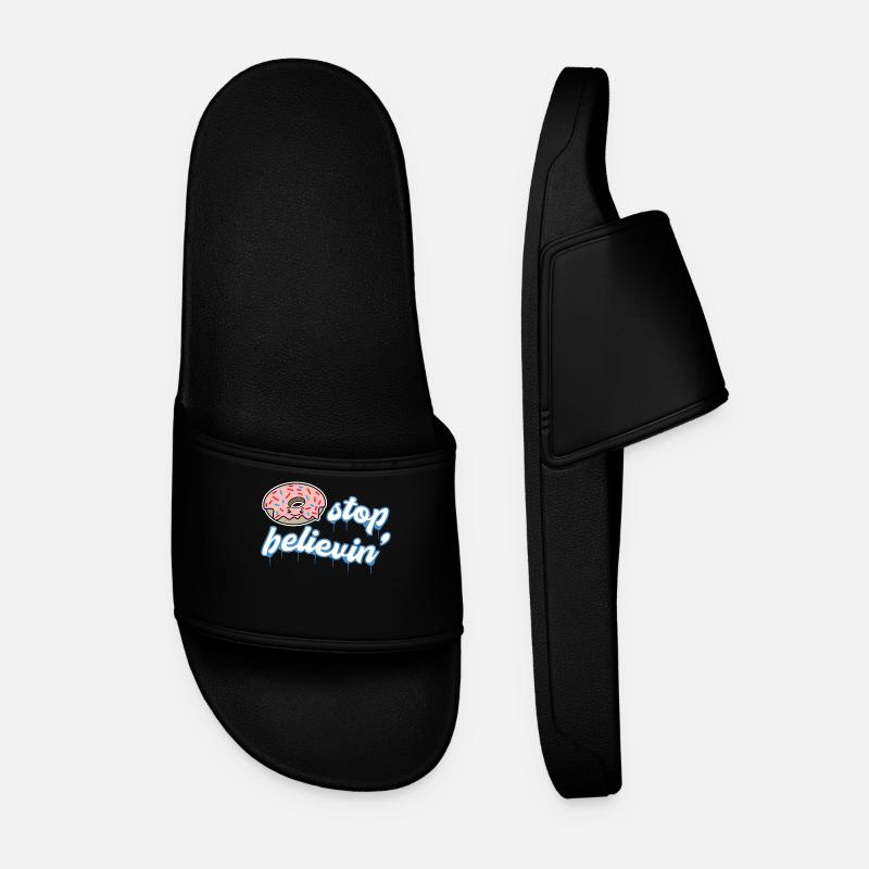 Snacking Donut Sweets Statement Dessert - Men’s Pool Sliders - black