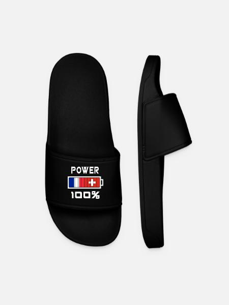 Zwitserland en Frankrijk Power 100% - Mannen slippers - zwart