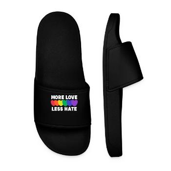 Herz Liebe Statement Lgbt Gleichberechtigung Homo - Männer Badelatschen - Schwarz - Vorne