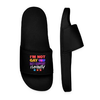 Cool Lgbt Statement Rechte Homosexueller Herz - Männer Badelatschen - Schwarz - Vorne