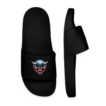 Crâne De Clown Diabolique Au Rire Démonique - Claquettes Homme - noir - Devant