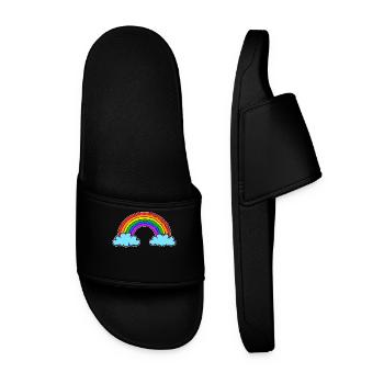 Sexualité LGBT arc-en-ciel de droite - Claquettes Homme - noir - Devant