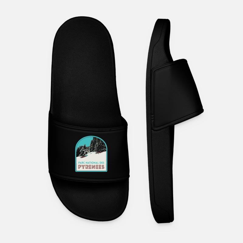 Pyrenees National Park under the snow - Men’s Pool Sliders - black