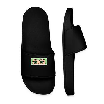 Anime Cartoon Comic Manga Cosplay Nerdy - Men’s Pool Sliders - black - Front