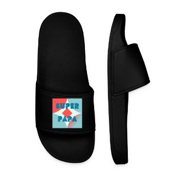 DAD. FATHER's DAY. HAPPY BIRTHDAY DAD. HAPPY BIRTHDAY - Men’s Pool Sliders - black - Front