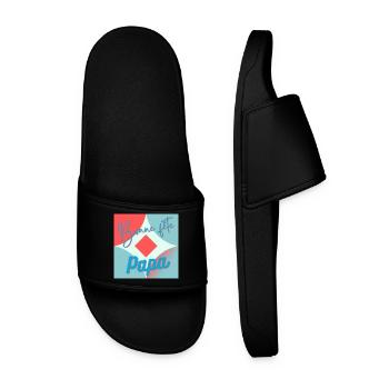 PAPA. FÊTE DES PÈRES. BONNE FÊTE PAPA. BONNE FÊTE - Claquettes Homme - noir - Devant