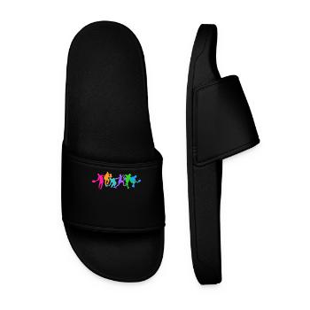 Padelteam Padel Training Padelspiel Verein Turnier - Männer Badelatschen - Schwarz - Vorne