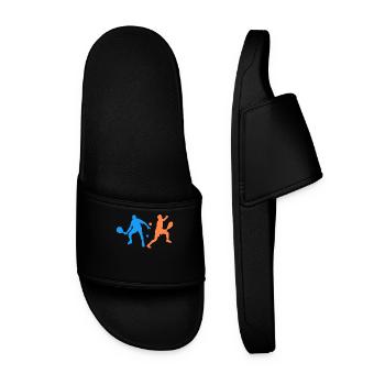 Padel Team Training Player Padel Padel Game Sports - Men’s Pool Sliders - black - Front