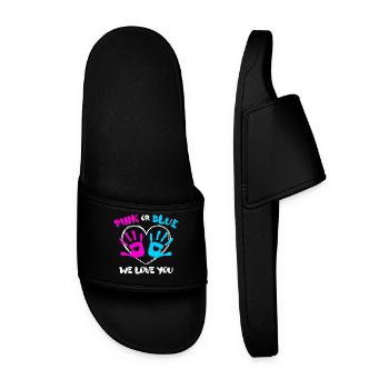 Déclaration des parents enceintes Bébé Bonheur Cœur de famille - Claquettes Homme - noir - Devant