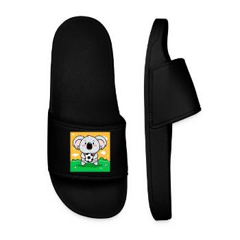 Koala avec ballon de football de style kawaii pour les enfants - Claquettes Homme - noir - Devant