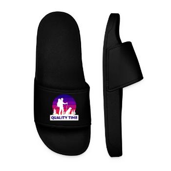 Hikers Hiking Statement Tours Mountaineering - Men’s Pool Sliders - black - Front