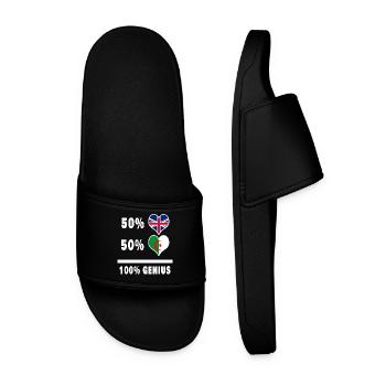 Algeria and Great Britain 100% Genius Flag - Men’s Pool Sliders - black - Front