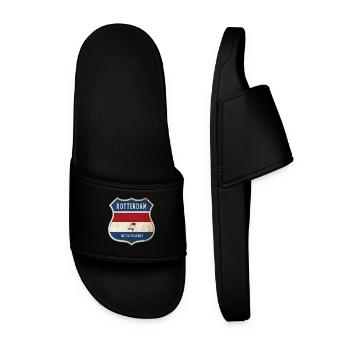 Rotterdam Netherlands coat of arms design - Men’s Pool Sliders - black - Front