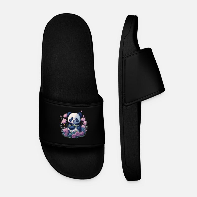 Panda - Männer Badelatschen - Schwarz