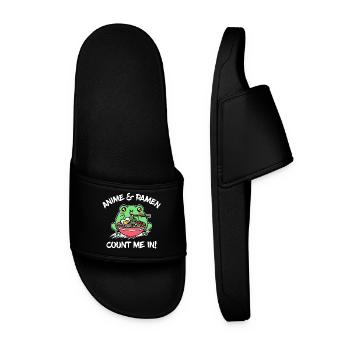 Anime Ramen Japan Statement Zeichentrick Comic - Männer Badelatschen - Schwarz - Vorne
