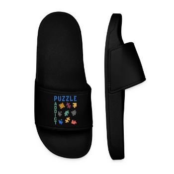 Puzzle addict - Men’s Pool Sliders - black - Front