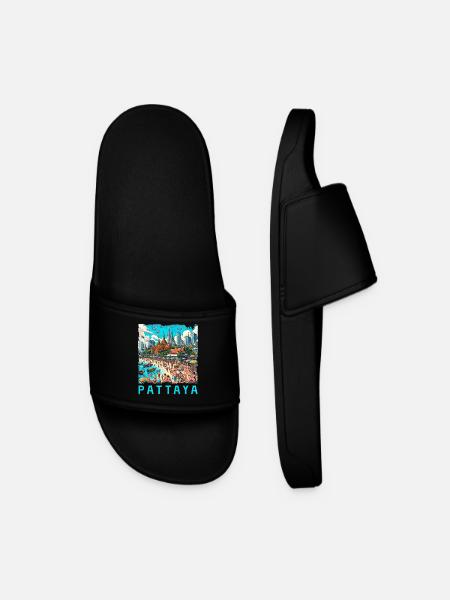 Pattaya Thailand beach design - Men’s Pool Sliders - black