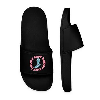 Funny Surf Kawaii Figure - Men’s Pool Sliders - black - Front