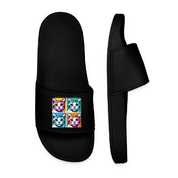 Chat Pop Art - Claquettes Homme - noir - Devant