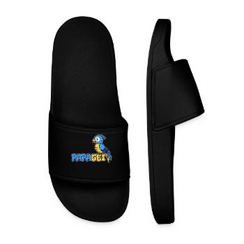 Parrot Saying Animal Lover Pet Bird Zoo - Men’s Pool Sliders - black - Front
