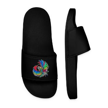 Animal, Bird, Parrot, Animal Lover, Pet, Zoo Animals - Men’s Pool Sliders - black - Front