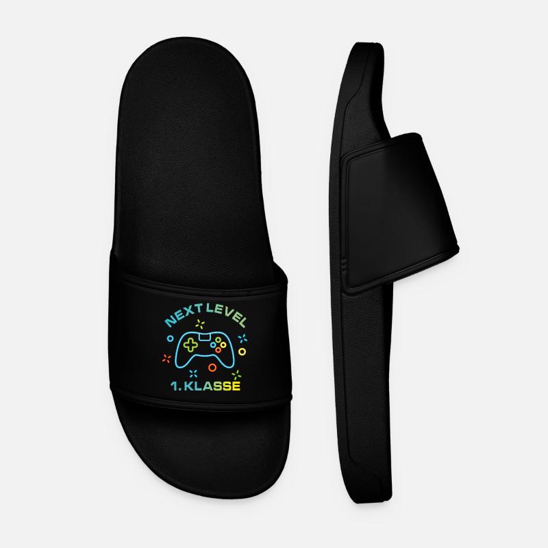 Colorful Game Console Next Level 1st Class - Men’s Pool Sliders - black