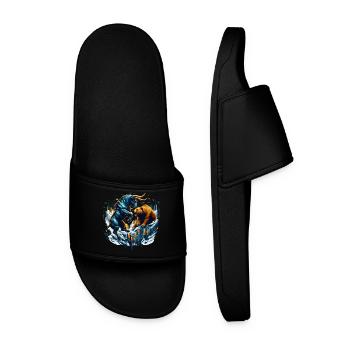 Finance Taureau Bear Fight Wall Street cadeau - Claquettes Homme - noir - Devant