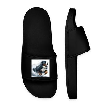 Bernese mountain dog - Men’s Pool Sliders - black - Front