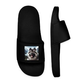 Cheerful Wolfspitz - Men’s Pool Sliders - black - Front