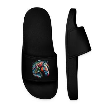 Horse - Men’s Pool Sliders - black - Front