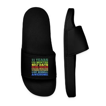 11 Years Of Being Awesome - Men’s Pool Sliders - black - Front