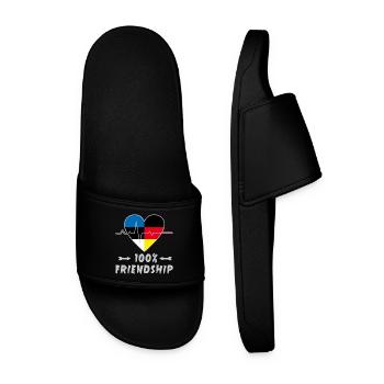 Estonia and Germany 100% friendship - Men’s Pool Sliders - black - Front